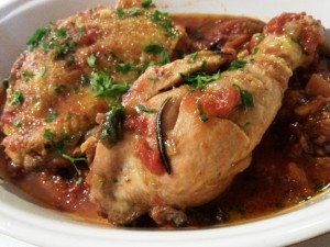 pollo alla cacciatora uno dei piatti dello chef Dino Masella 